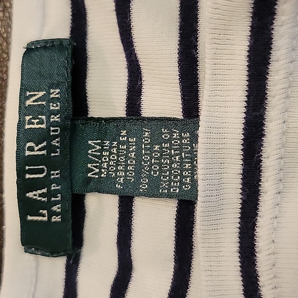 Ralph Lauren Top M Stripes on White Short Sleeves - Picture 9 of 9
